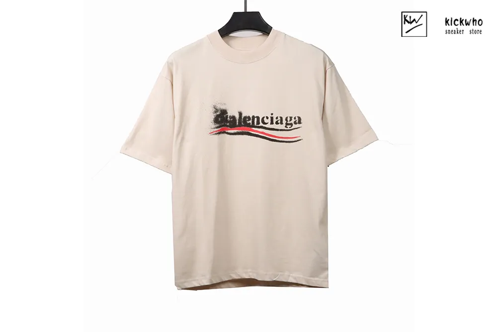 balenciaga fuzzy cola t-shirt beige