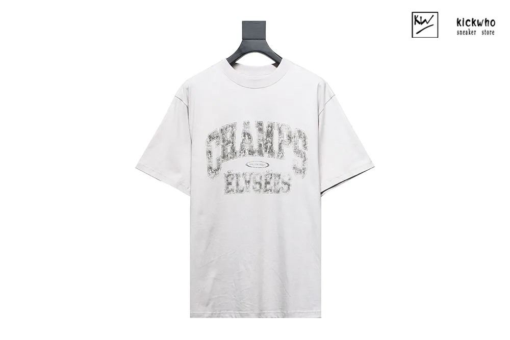 balenciaga blurred letters t-shirt white