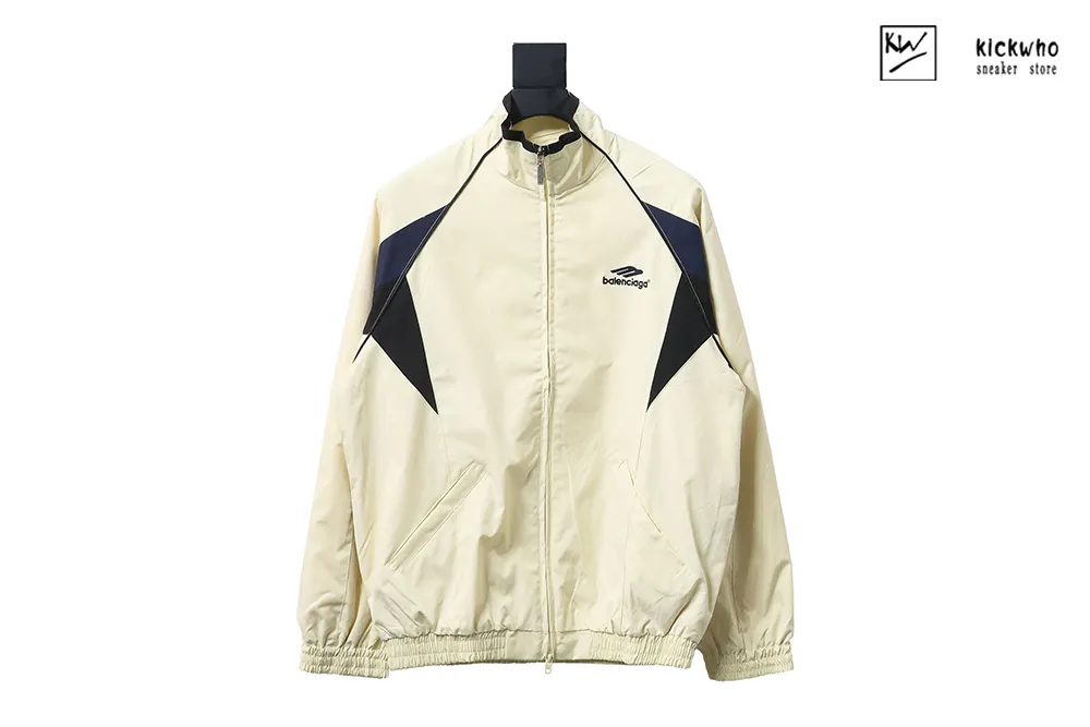 balenciaga splicing sports jacket beige