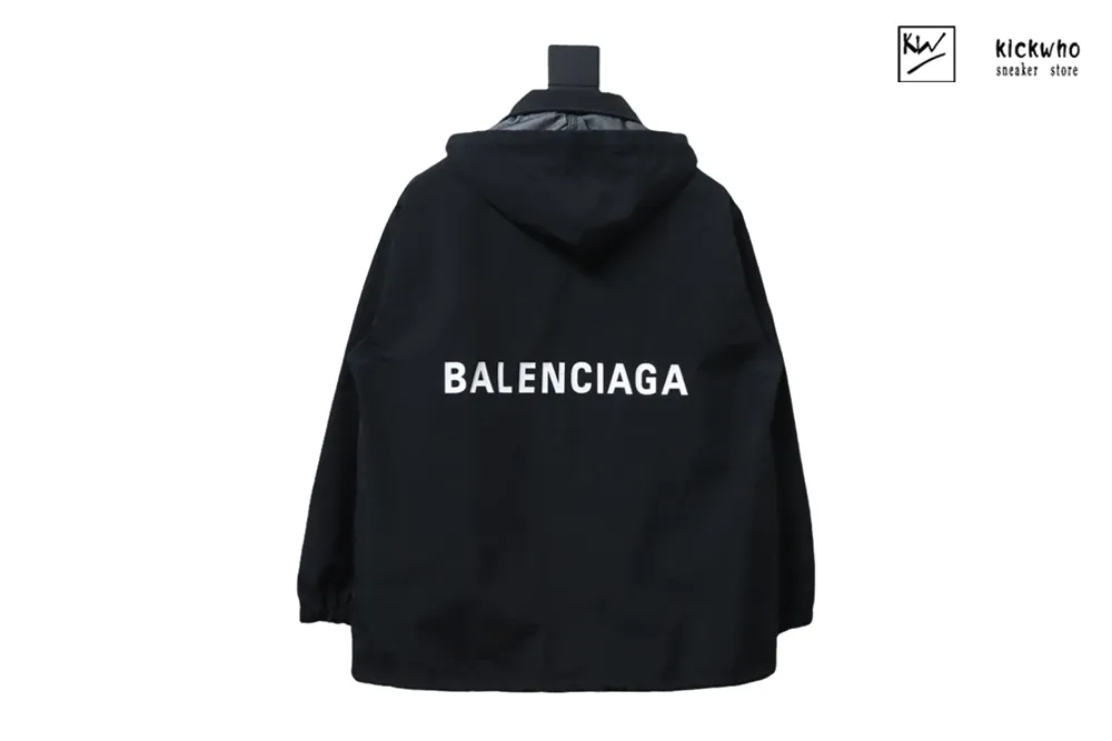 balenciaga back letter jacket black