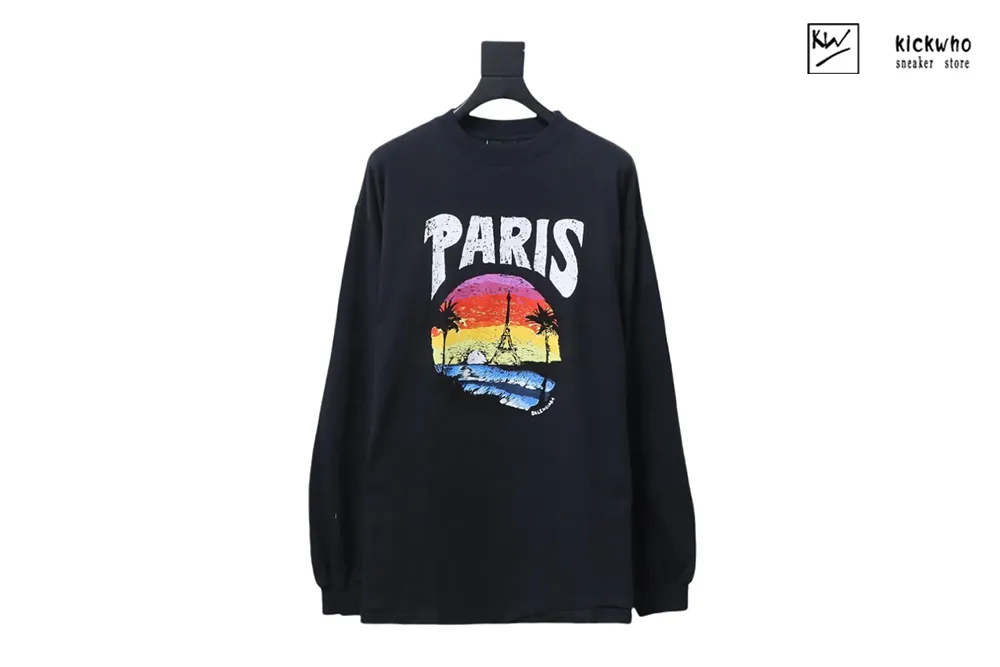 balenciaga beach night view long sleeved black