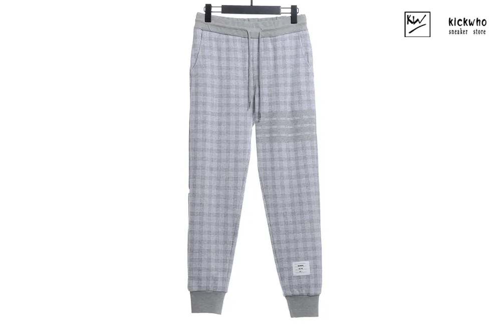 thom browne jacquard pants gray