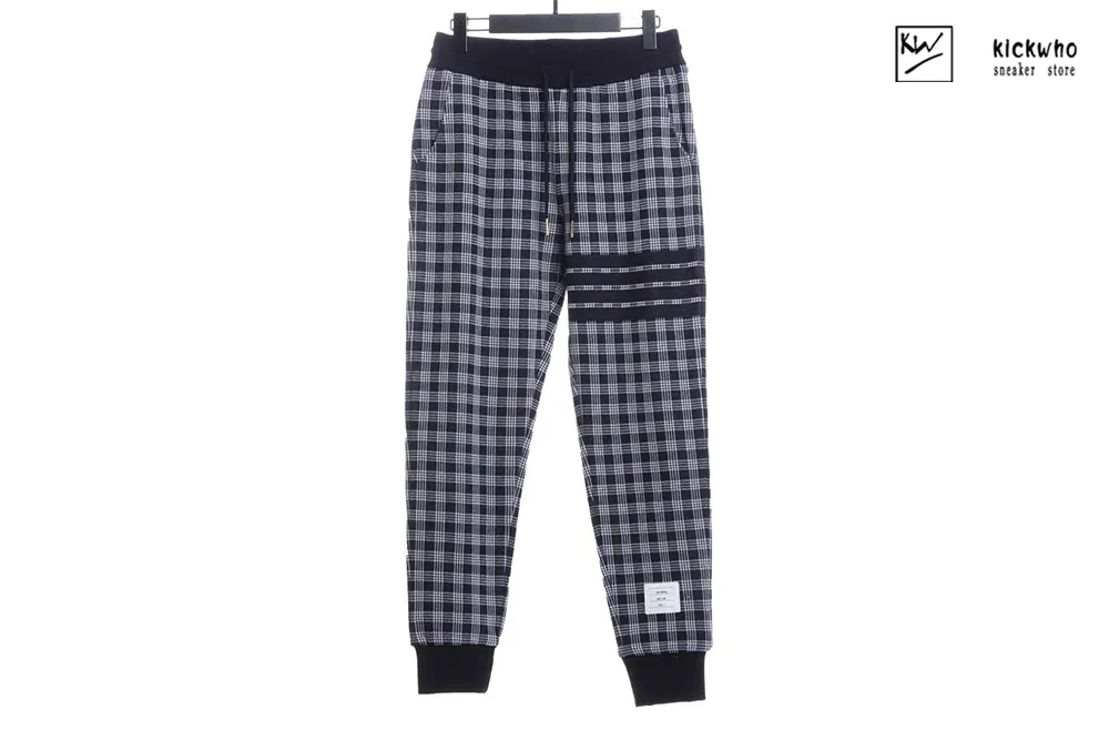 thom browne jacquard pants blue