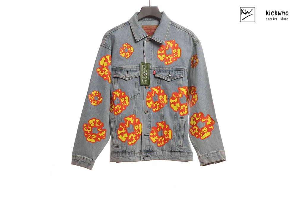 denim tears flame denim jacket blue