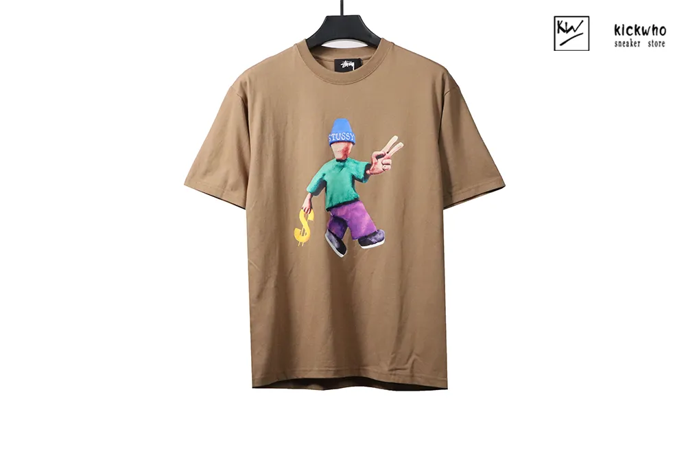 stussy image t-shirt khaki