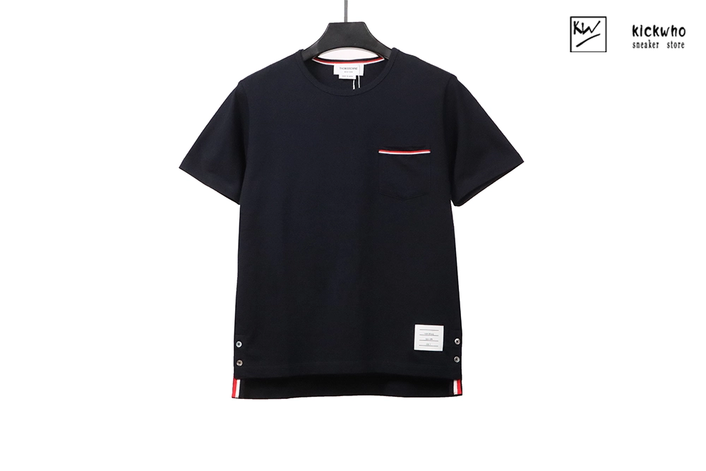 thom browne chest pocket t-shirt navy