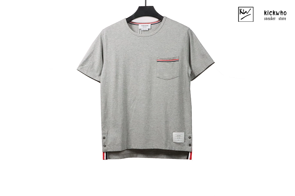 thom browne chest pocket t-shirt grey