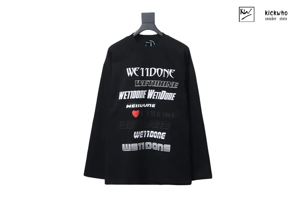 welldone love bullet screen letter long sleeved black