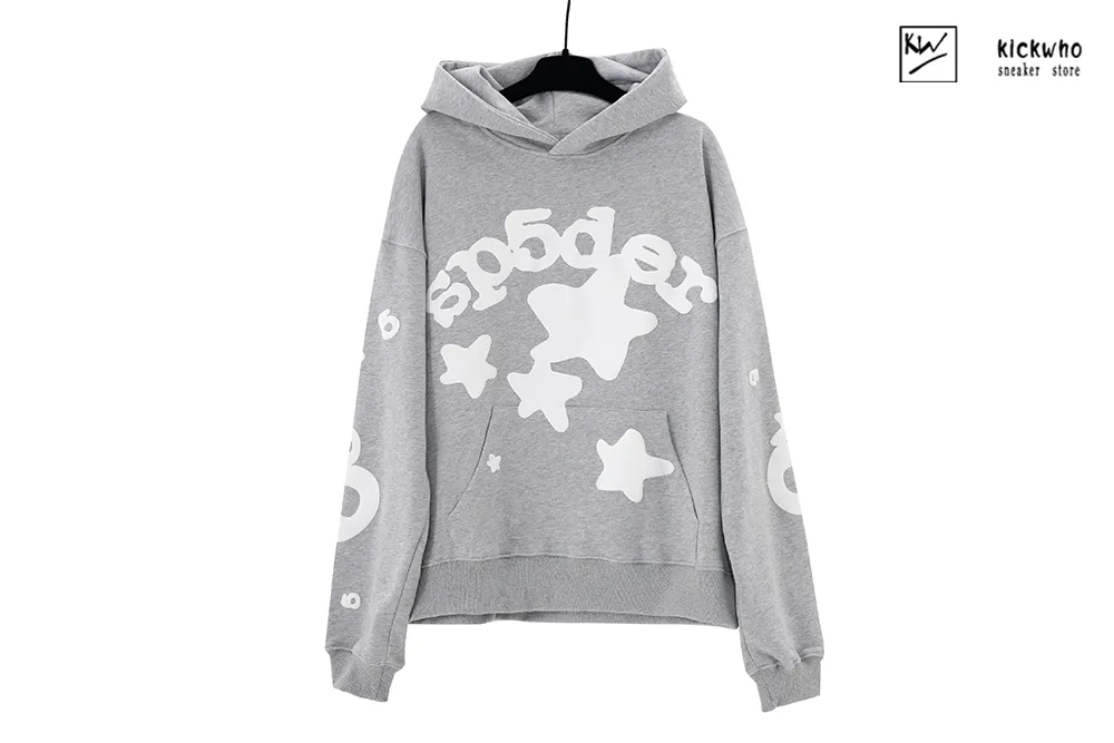 sp5der star suit hoodie grey