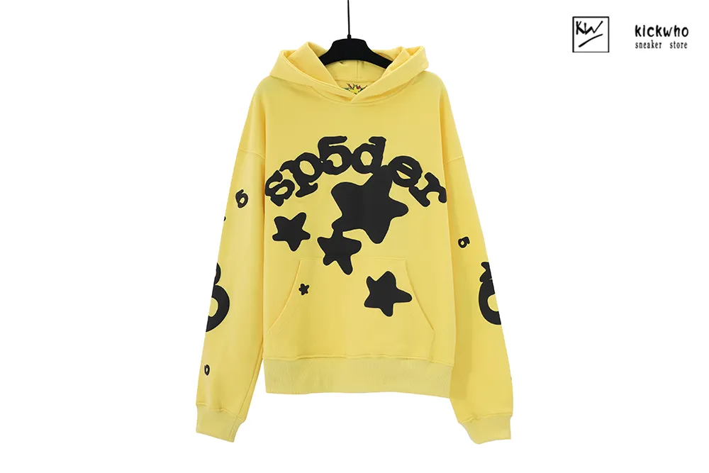 sp5der star suit hoodie yellow