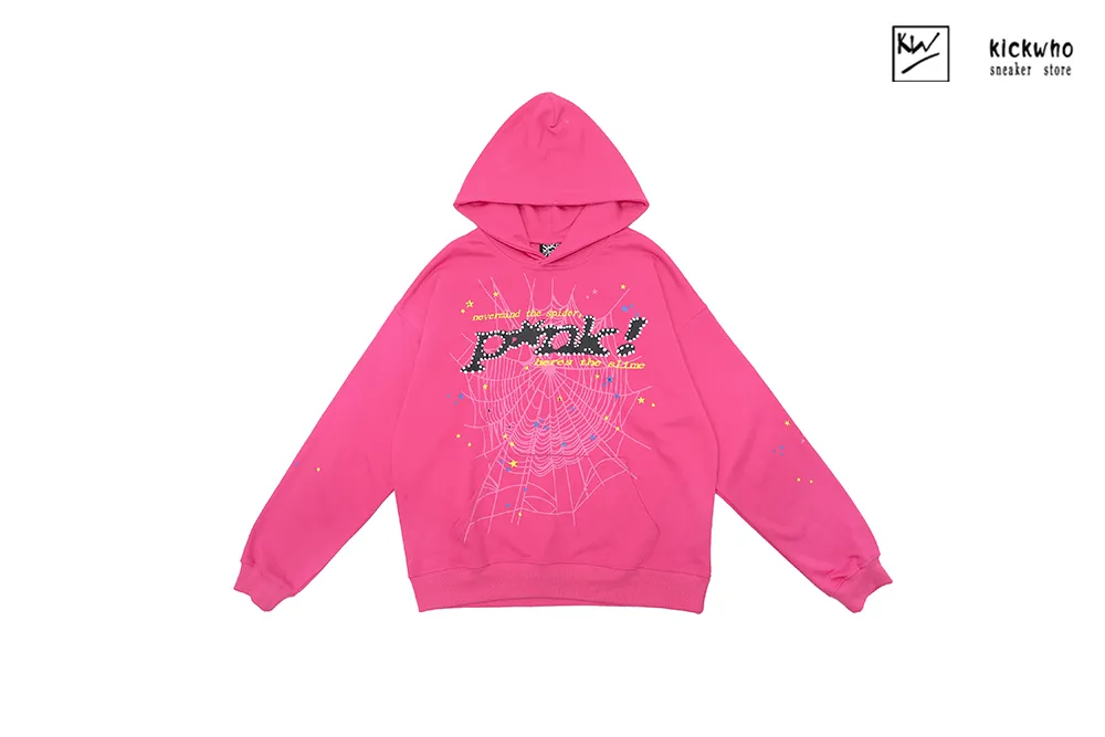 sp5der web pink suit hoodie pink