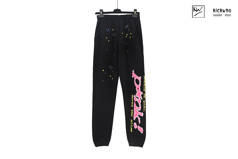 sp5der web pink suit pants black