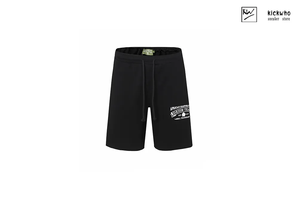 denim tears logo shorts black