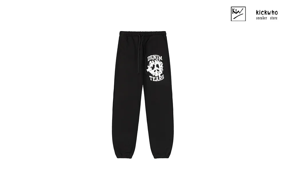 denim tears flowers pants black