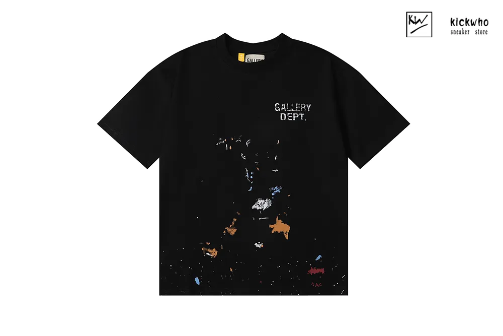 gallery dept speckle gradient logo t-shirt black