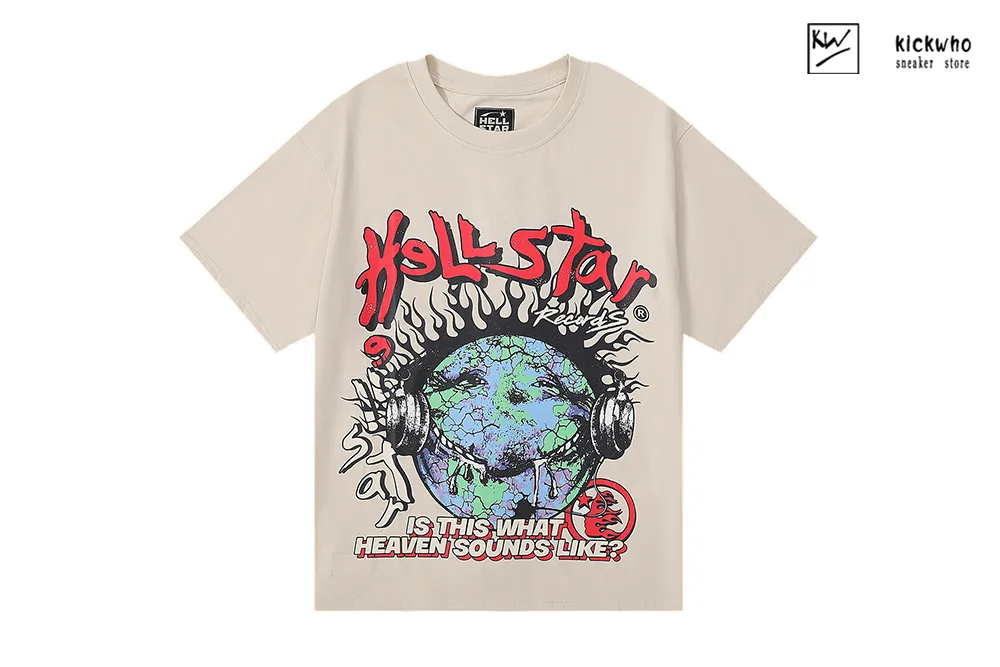 hellstar flame earth t-shirt beige