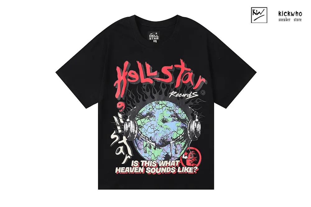 hellstar flame earth t-shirt black