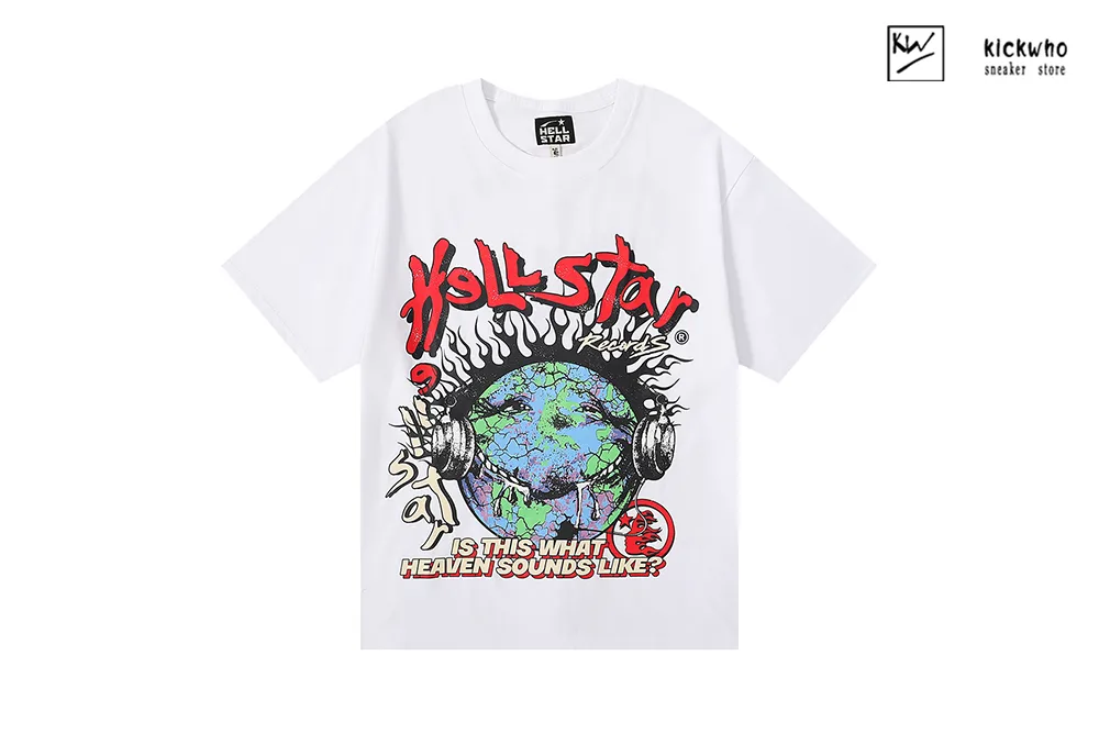 hellstar flame earth t-shirt white