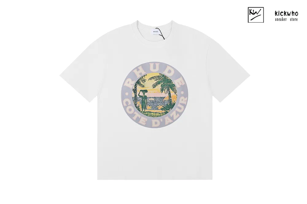 rhude coastal sunset t-shirt white