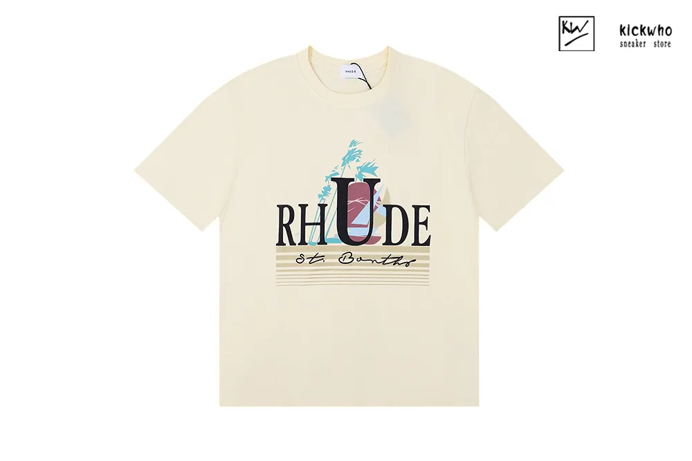 rhude sunset sailing t-shirt beige