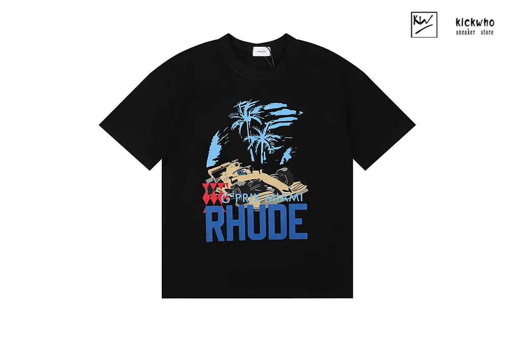 rhude racing t-shirt black