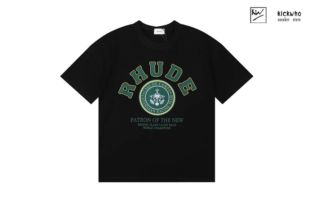 rhude green circle t-shirt black