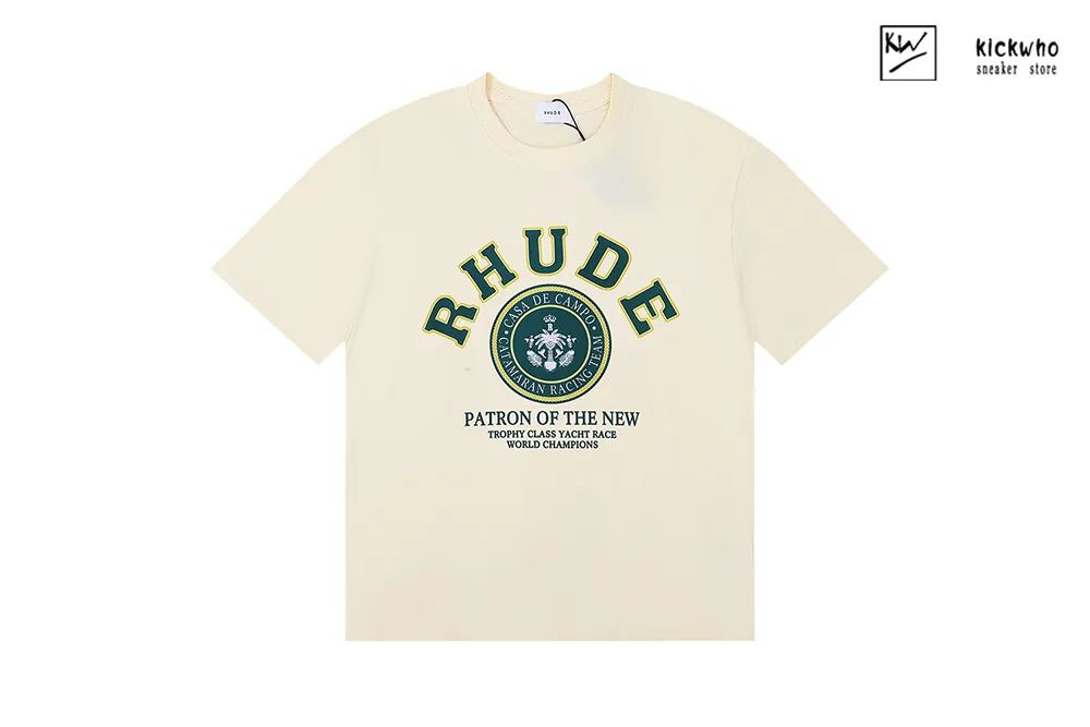 rhude green circle t-shirt beige