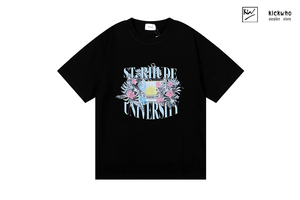 rhude st.university tee t-shirt black