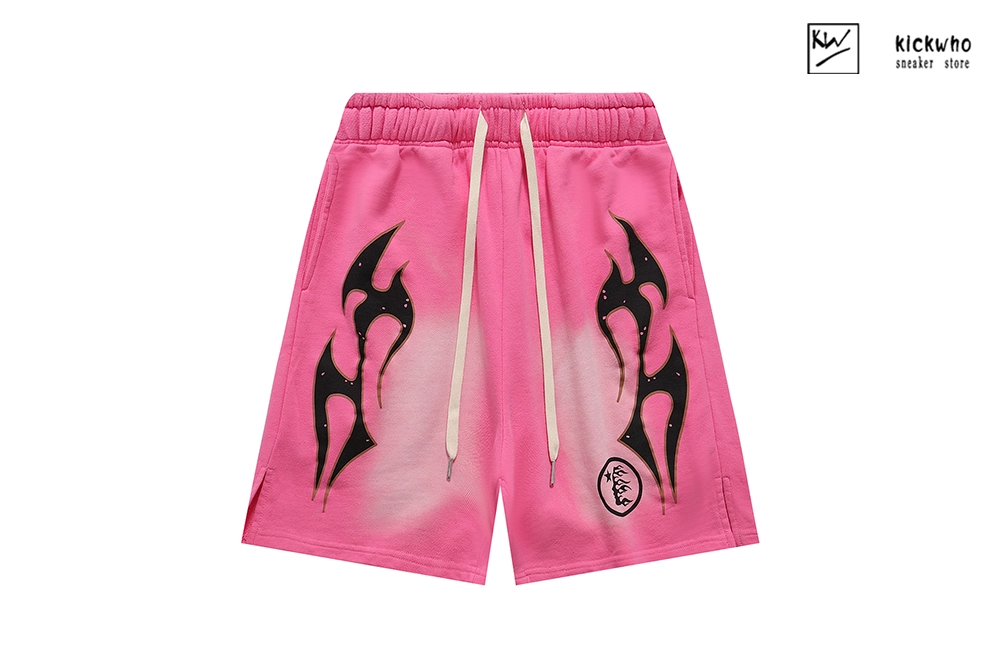 hellstar mark washed shorts pink