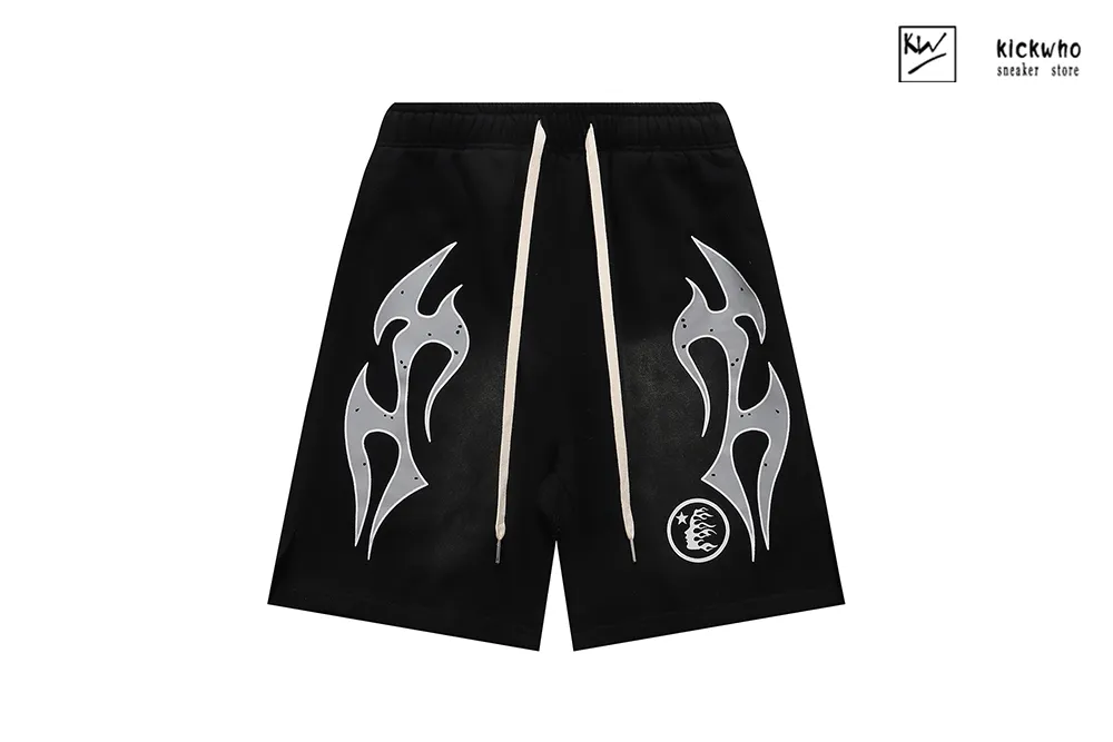 hellstar mark washed shorts black