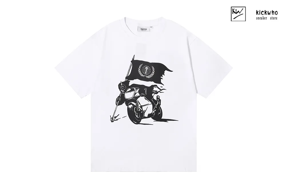 trapstar evil spirit knight flag t-shirt white