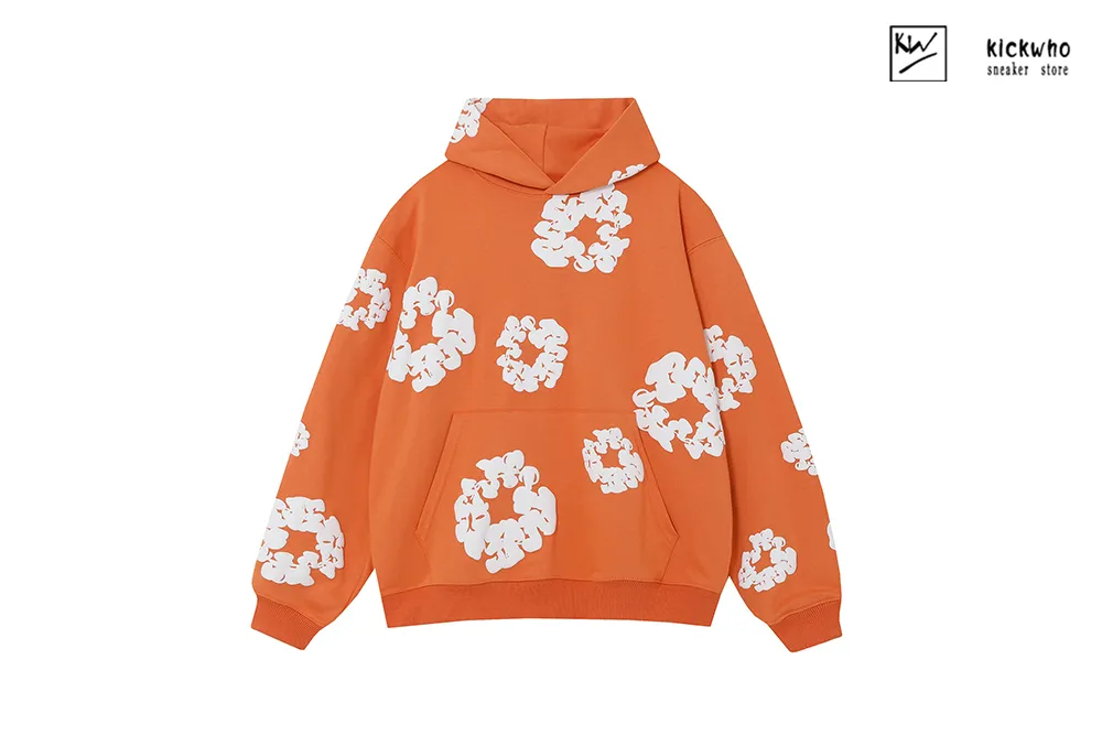 denim tears printing suit hoodie orange