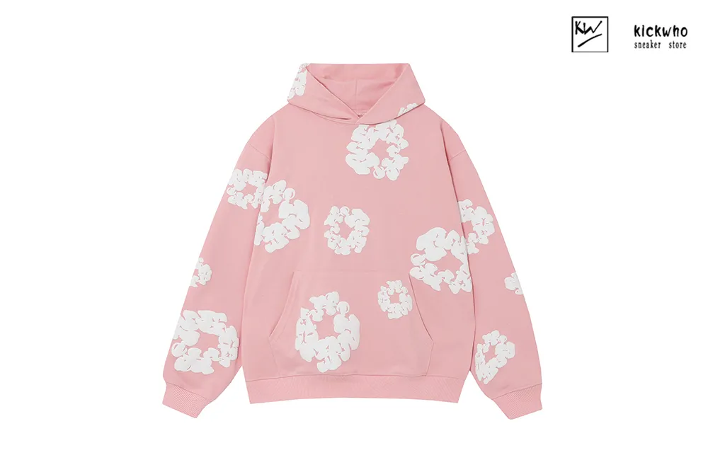 denim tears printing suit hoodie pink