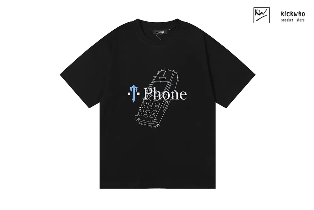 trapstar phone t-shirt black