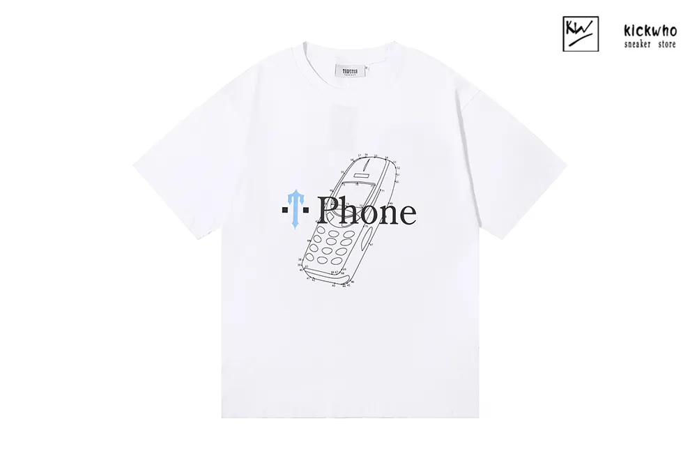 trapstar phone t-shirt white