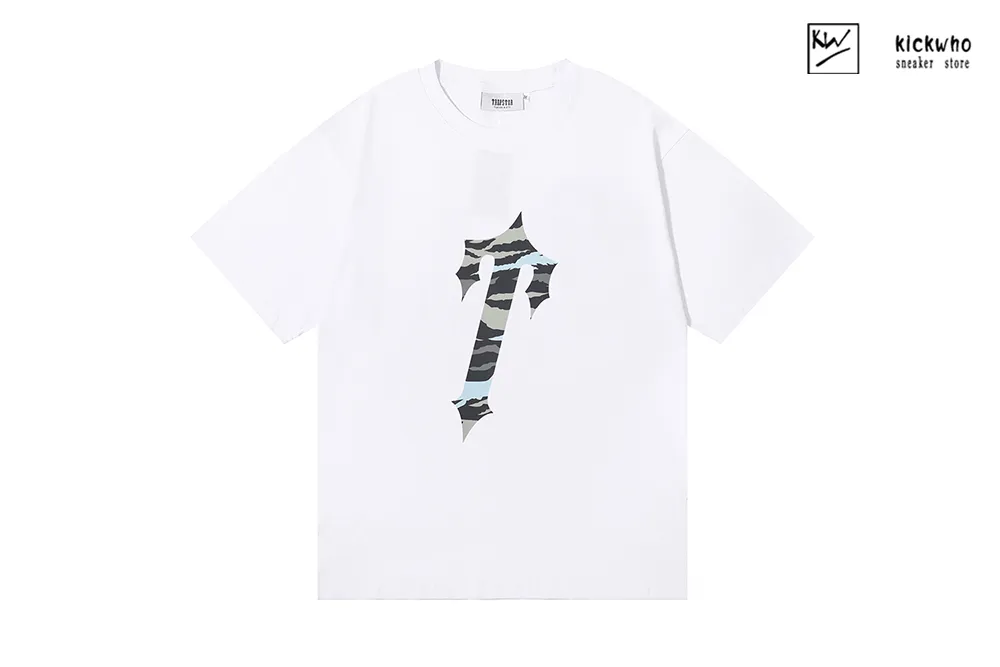 trapstar blue camouflage big &quott&quott-shirt white