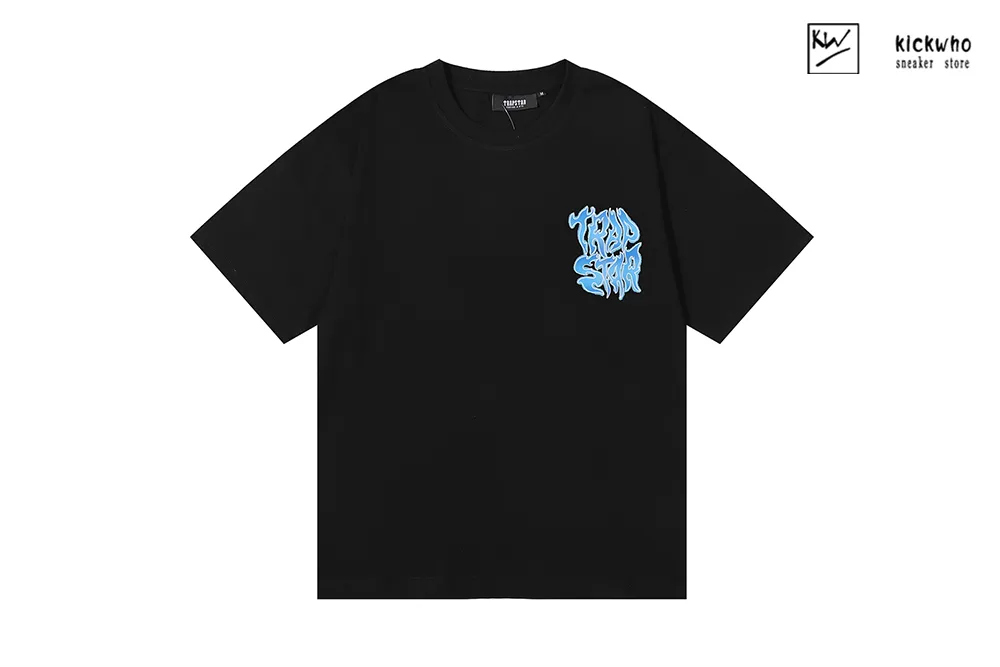 trapstar blue flame t-shirt black