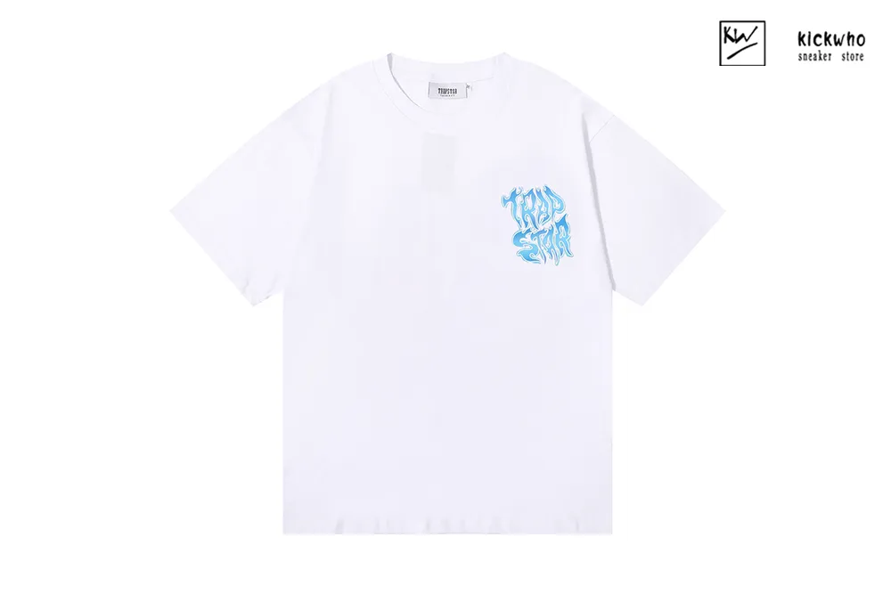 trapstar blue flame t-shirt white