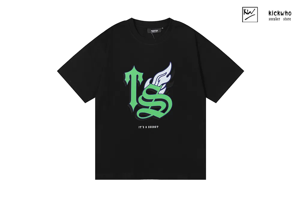 trapstar green ts t-shirt black