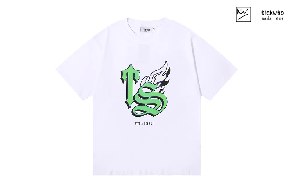 trapstar green ts t-shirt white