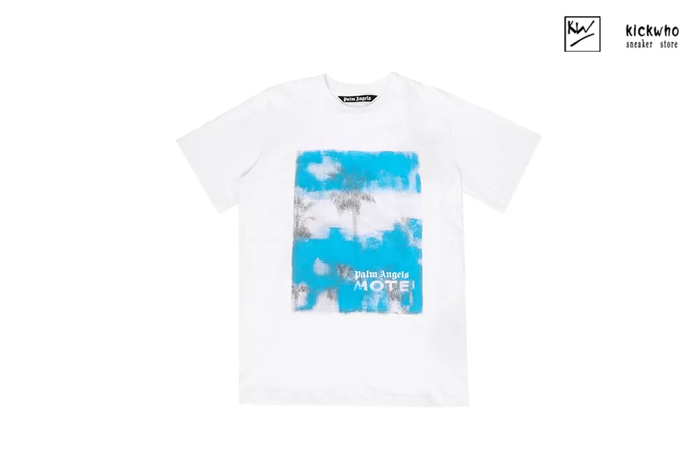 palm angels graffiti scenery t-shirt white