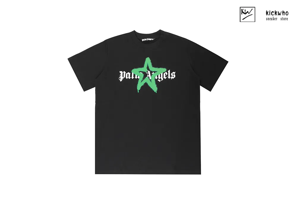 palm angels five pointed star graffiti t-shirt green