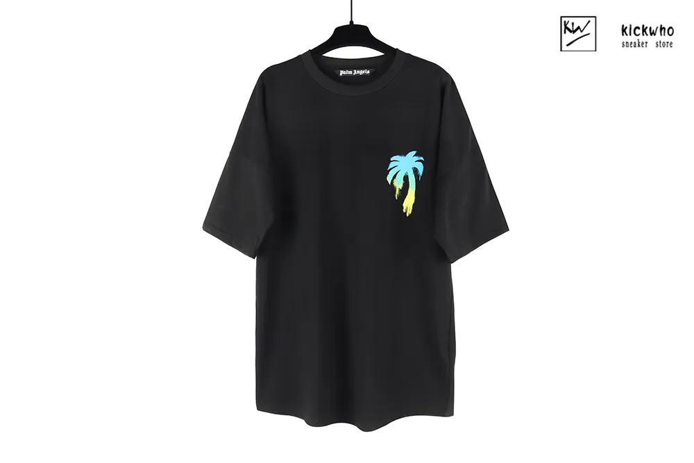 palm angels graffiti coconut tree t-shirt black