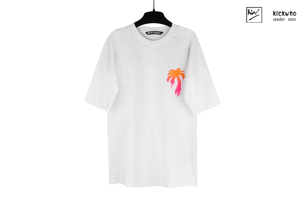 palm angels graffiti coconut tree t-shirt white