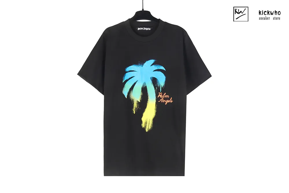 palm angels graffiti coconut big tree t-shirt black