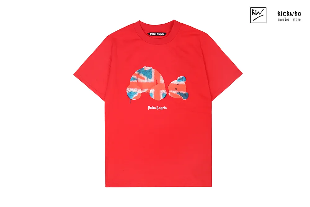 palm angels guillotine bear t-shirt red