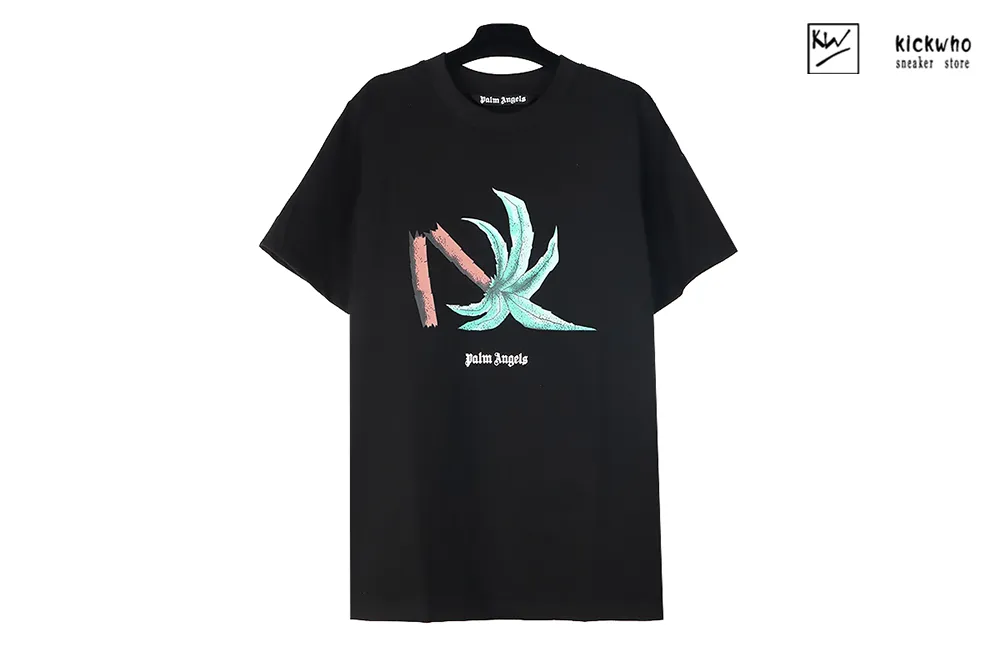 palm angels broken coconut tree t-shirt black