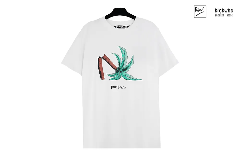 palm angels broken coconut tree t-shirt white