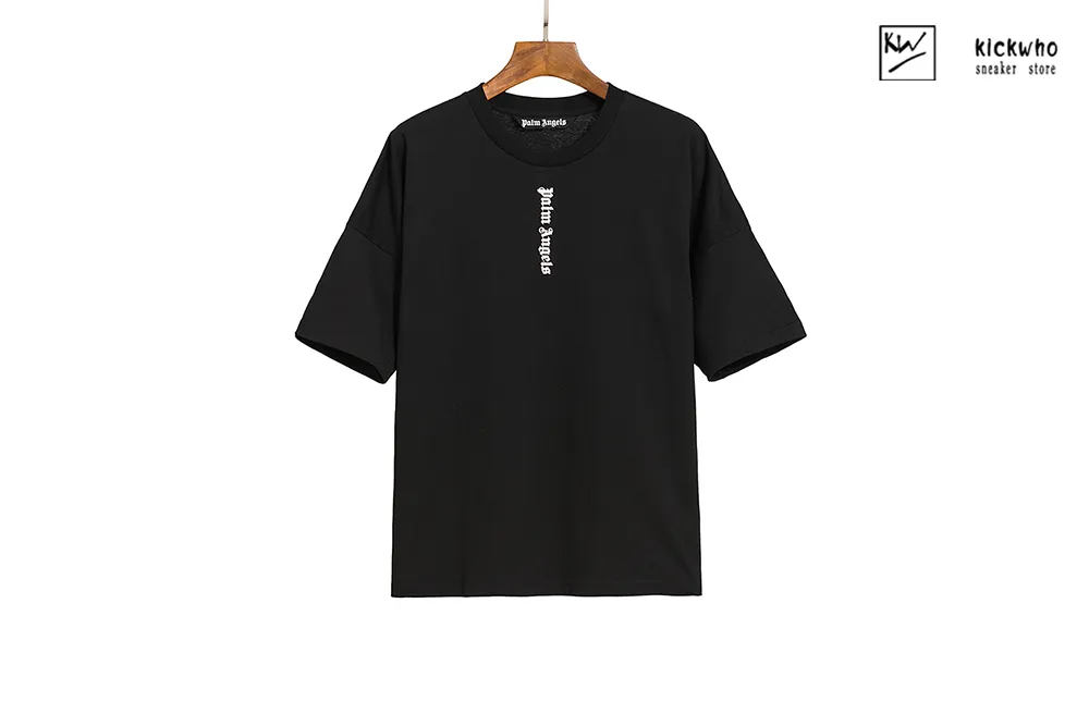 palm angels vertical sanskrit letter t-shirt black