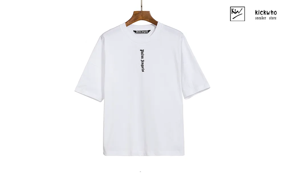 palm angels vertical sanskrit letter t-shirt white